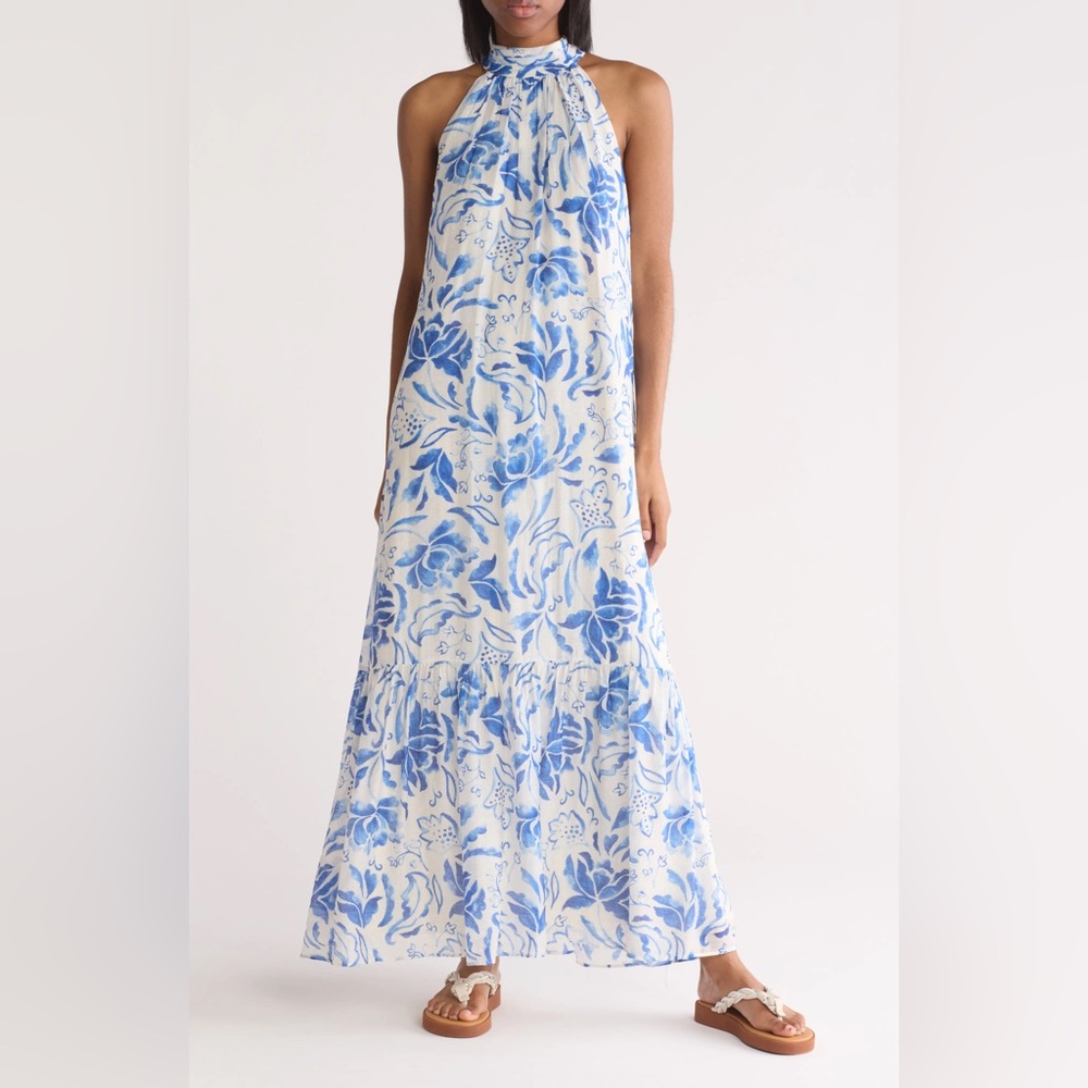 MSK Blue/White Floral Dress